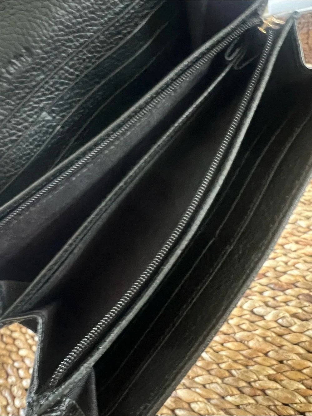 See by Chloé Black Grained Leather Lizzie Long Wallet Gold Hardware